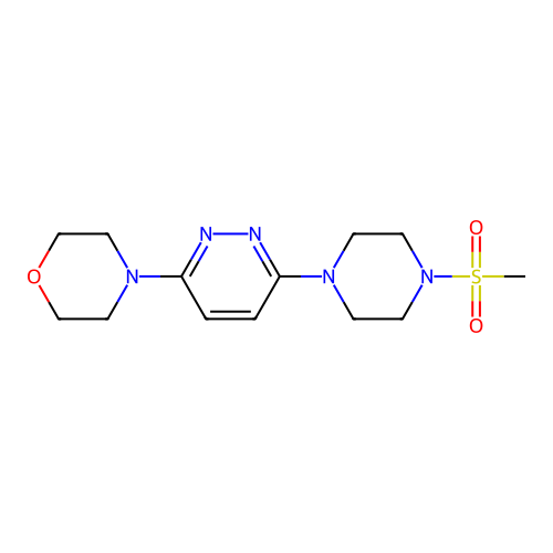4-[6-(4-Methylsulfonylpiperazin-1-yl)pyridazin-3-yl]morpholine structure
