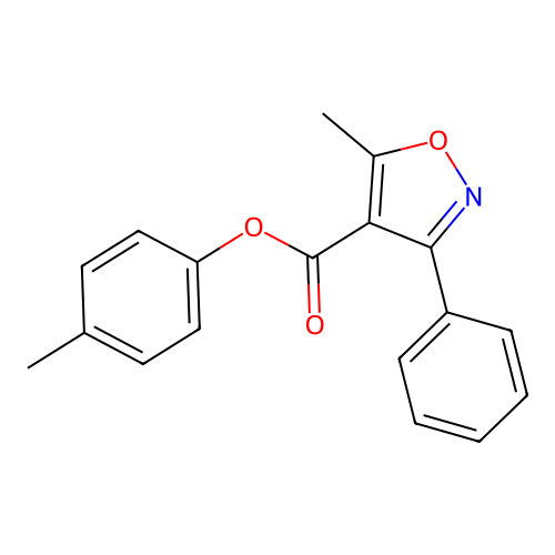 (4-Methylphenyl) 5-methyl-3-phenyl-1,2-oxazole-4-carboxylate structure