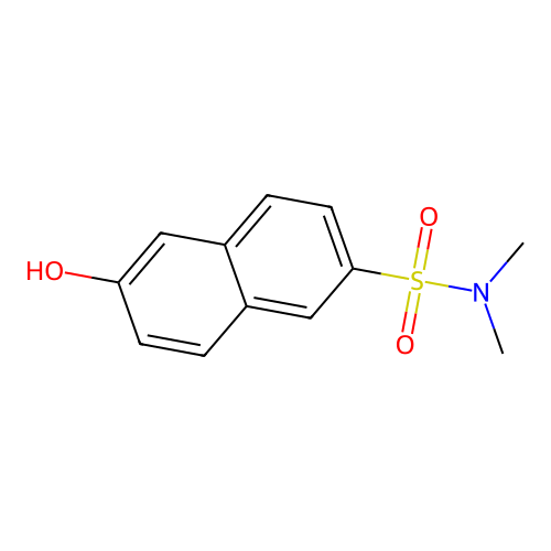 6-hydroxy-N,N-dimethylnaphthalene-2-sulfonamide structure