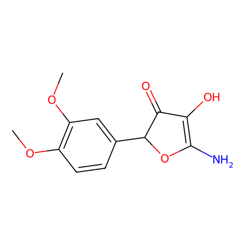 5-Amino-2-(3,4-dimethoxyphenyl)-4-hydroxyfuran-3-one structure