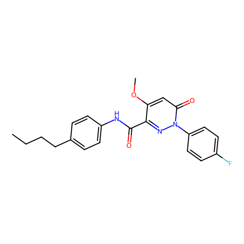 N-(4-butylphenyl)-1-(4-fluorophenyl)-4-methoxy-6-oxo-1,6-dihydropyridazine-3-carboxamide structure