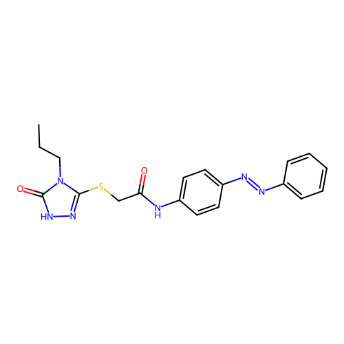 Acetamide, 2-[(4,5-dihydro-5-oxo-4-propyl-1H-1,2,4-triazol-3-yl)thio]-N-[4-[(1E)-2-phenyldiazenyl]phenyl]- structure