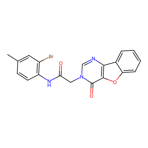 N-(2-bromo-4-methylphenyl)-2-(4-oxo-[1]benzofuro[3,2-d]pyrimidin-3-yl)acetamide structure