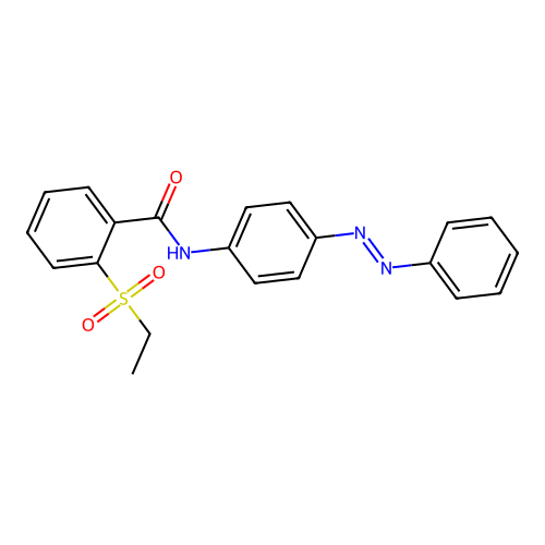 (E)-2-(ethylsulfonyl)-N-(4-(phenyldiazenyl)phenyl)benzamide structure