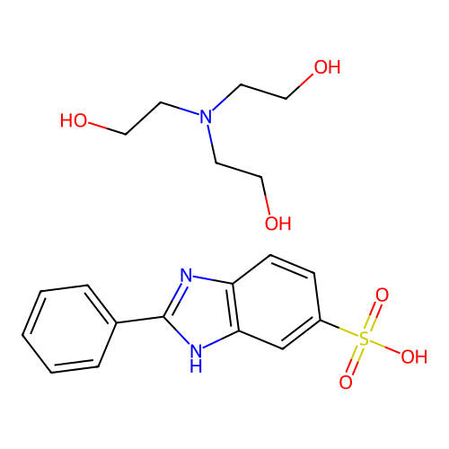 Triethananolamine phenylbenzimidazole sulfonate structure