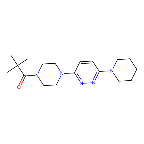 2,2-Dimethyl-1-{4-[6-(piperidin-1-YL)pyridazin-3-YL]piperazin-1-YL}propan-1-one structure