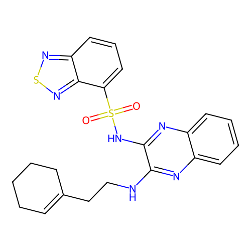 N-(3-((2-(cyclohex-1-en-1-yl)ethyl)amino)quinoxalin-2-yl)benzo[c][1,2,5]thiadiazole-4-sulfonamide structure