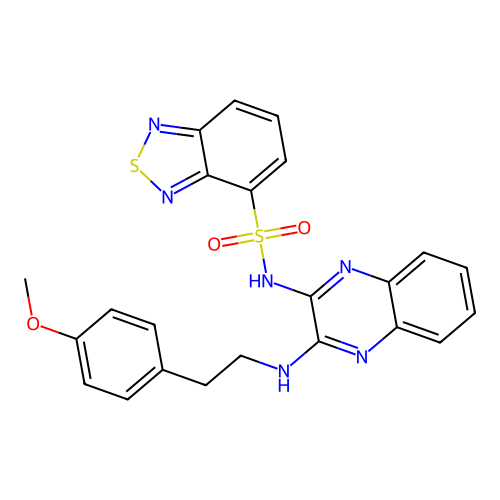 N-(3-((4-methoxyphenethyl)amino)quinoxalin-2-yl)benzo[c][1,2,5]thiadiazole-4-sulfonamide structure