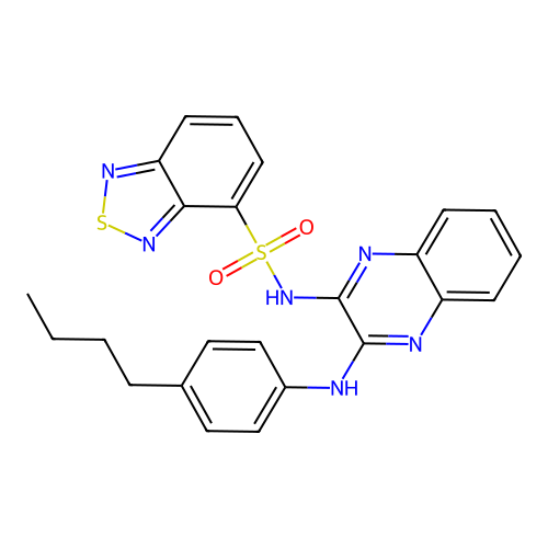 N-(3-((4-butylphenyl)amino)quinoxalin-2-yl)benzo[c][1,2,5]thiadiazole-4-sulfonamide structure