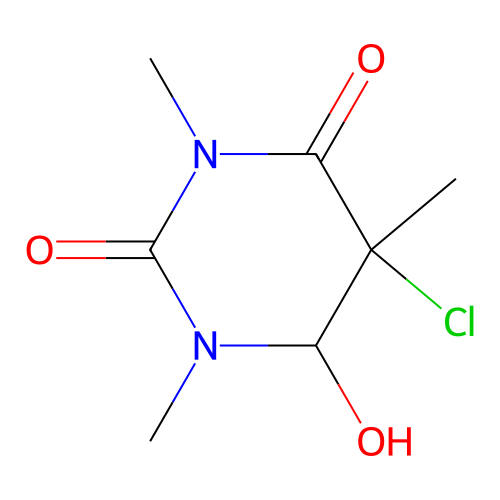 5-Chloro-6-hydroxy-1,3-dimethyl-5,6-dihydrothymine structure