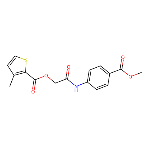 [2-(4-Methoxycarbonylanilino)-2-oxoethyl] 3-methylthiophene-2-carboxylate structure