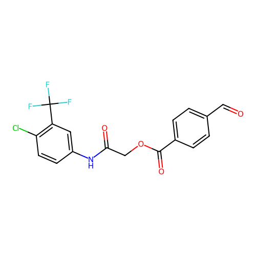 [2-[4-Chloro-3-(trifluoromethyl)anilino]-2-oxoethyl] 4-formylbenzoate structure
