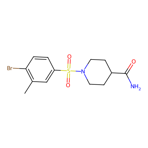 1-[(4-Bromo-3-methylphenyl)sulfonyl]piperidine-4-carboxamide structure