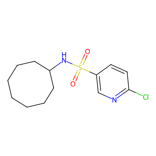 6-chloro-N-cyclooctylpyridine-3-sulfonamide structure