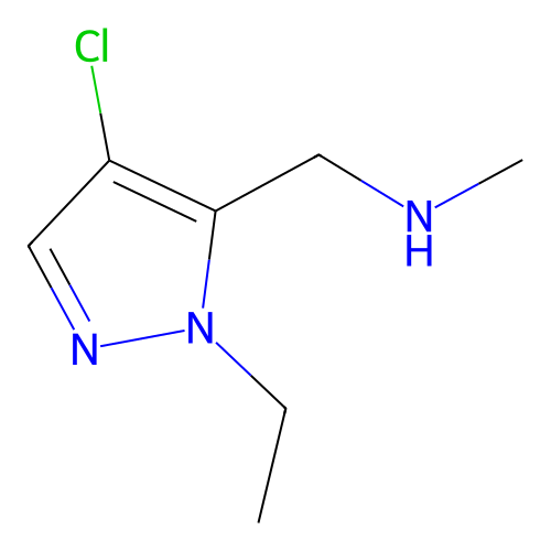 1-(4-chloro-1-ethyl-1H-pyrazol-5-yl)-N-methylmethanamine structure