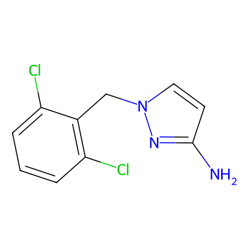 1-[(2,6-Dichlorophenyl)methyl]-1H-pyrazol-3-amine structure