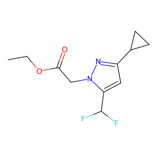 ethyl [3-cyclopropyl-5-(difluoromethyl)-1H-pyrazol-1-yl]acetate structure