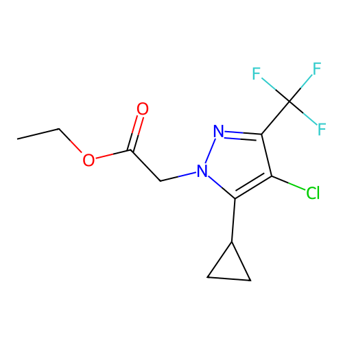 ethyl [4-chloro-5-cyclopropyl-3-(trifluoromethyl)-1H-pyrazol-1-yl]acetate structure