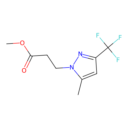 Methyl 3-(5-methyl-3-(trifluoromethyl)-1H-pyrazol-1-yl)propanoate structure