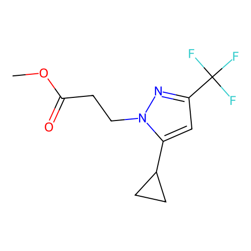 methyl 3-[5-cyclopropyl-3-(trifluoromethyl)-1H-pyrazol-1-yl]propanoate structure
