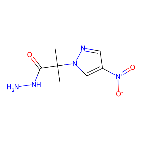 2-methyl-2-(4-nitro-1H-pyrazol-1-yl)propanehydrazide structure