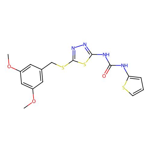 1-(5-((3,5-Dimethoxybenzyl)thio)-1,3,4-thiadiazol-2-yl)-3-(thiophen-2-yl)urea structure