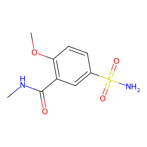 2-methoxy-N-methyl-5-sulfamoylbenzamide structure