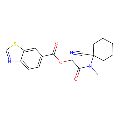 [(1-Cyanocyclohexyl)(methyl)carbamoyl]methyl 1,3-benzothiazole-6-carboxylate structure