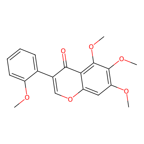 4H-1-Benzopyran-4-one, 5,6,7-trimethoxy-3-(2-methoxyphenyl)- structure