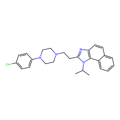 2-[2-[4-(4-Chlorophenyl)piperazin-1-yl]ethyl]-1-propan-2-ylbenzo[e]benzimidazole structure