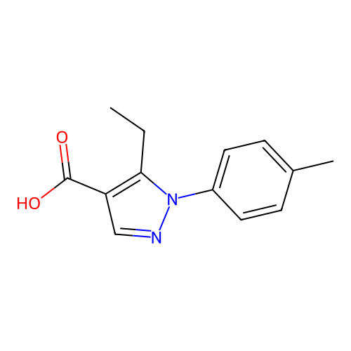 5-ethyl-1-(4-methylphenyl)-1H-pyrazole-4-carboxylic acid structure