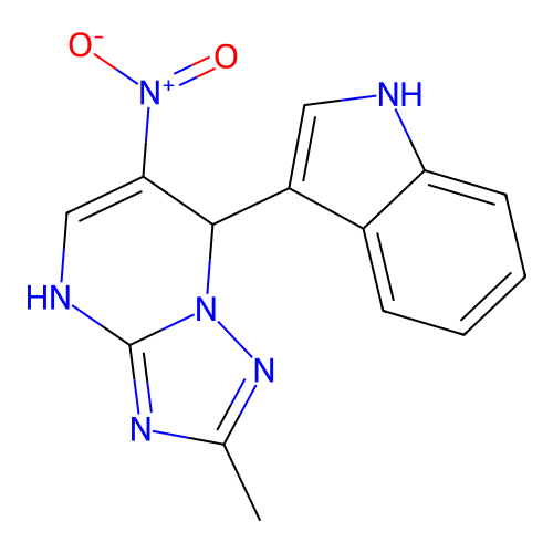 6-Nitro-7-indolyl-4,7-dihydro-3-methyl-1,2,4-triazolo[1,5-a]pyrimidine structure