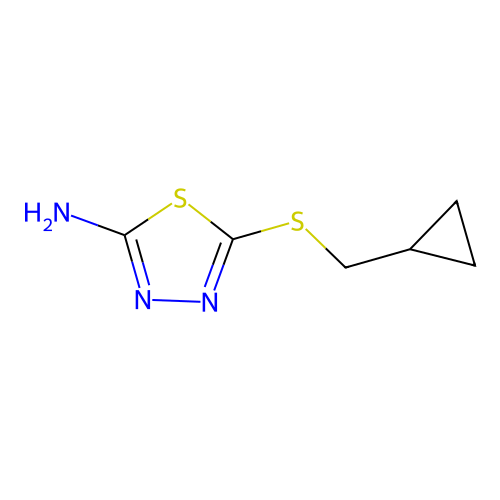 5-[(Cyclopropylmethyl)sulfanyl]-1,3,4-thiadiazol-2-amine structure