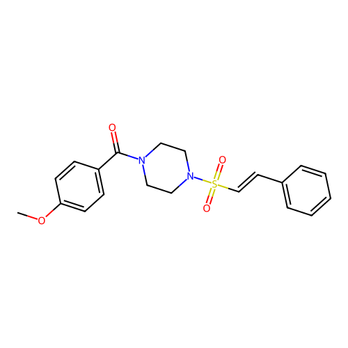 (4-methoxyphenyl)-[4-[(E)-2-phenylethenyl]sulfonylpiperazin-1-yl]methanone structure