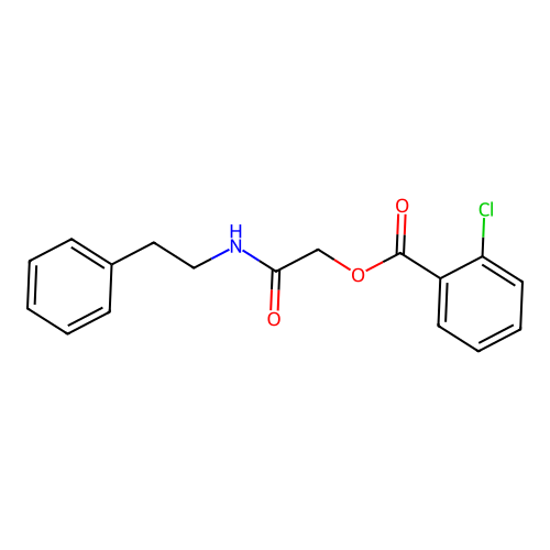 2-Oxo-2-[(2-phenylethyl)amino]ethyl 2-chlorobenzoate structure