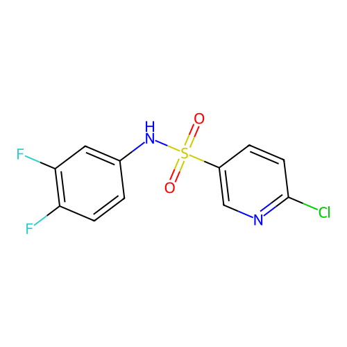 6-chloro-N-(3,4-difluorophenyl)pyridine-3-sulfonamide structure
