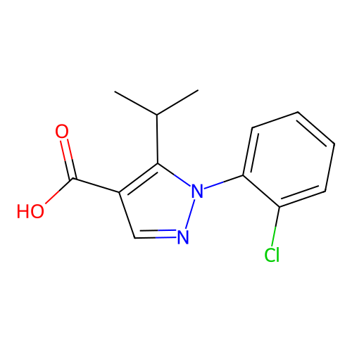 1-(2-chlorophenyl)-5-(propan-2-yl)-1H-pyrazole-4-carboxylic acid structure