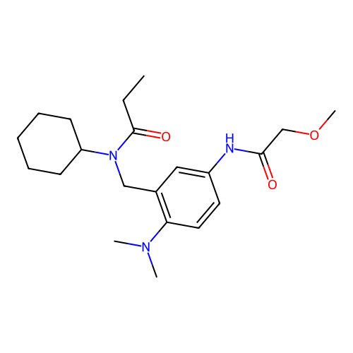 Propanamide, N-cyclohexyl-N-[[2-(dimethylamino)-5-[(2-methoxyacetyl)amino]phenyl]methyl]- structure