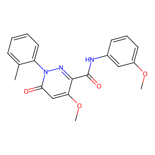 4-methoxy-N-(3-methoxyphenyl)-1-(2-methylphenyl)-6-oxo-1,6-dihydropyridazine-3-carboxamide structure