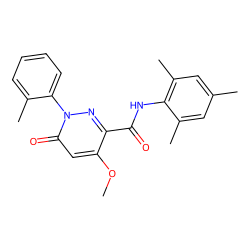 N-mesityl-4-methoxy-6-oxo-1-(o-tolyl)-1,6-dihydropyridazine-3-carboxamide structure