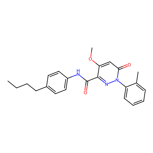 N-(4-butylphenyl)-4-methoxy-1-(2-methylphenyl)-6-oxo-1,6-dihydropyridazine-3-carboxamide structure
