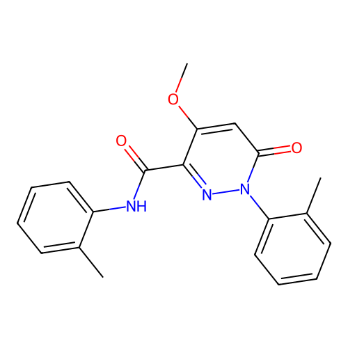 4-methoxy-N,1-bis(2-methylphenyl)-6-oxo-1,6-dihydropyridazine-3-carboxamide structure