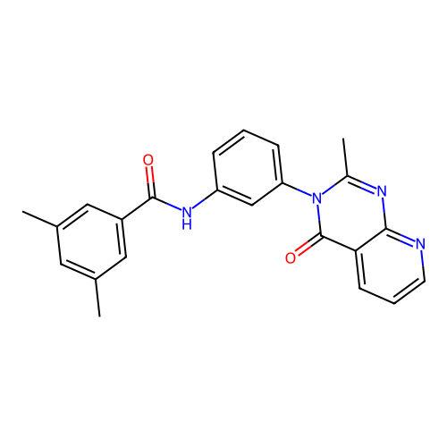 3,5-dimethyl-N-[3-(2-methyl-4-oxopyrido[2,3-d]pyrimidin-3-yl)phenyl]benzamide structure