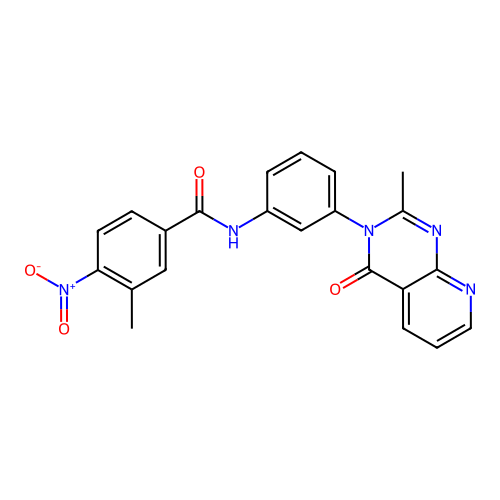 3-methyl-N-(3-{2-methyl-4-oxo-3H,4H-pyrido[2,3-d]pyrimidin-3-yl}phenyl)-4-nitrobenzamide structure