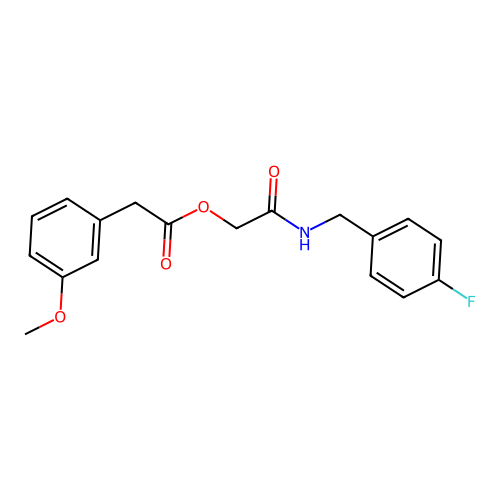 2-[(4-Fluorobenzyl)amino]-2-oxoethyl (3-methoxyphenyl)acetate structure