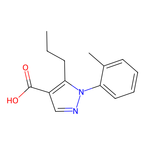 1-(2-methylphenyl)-5-propyl-1H-pyrazole-4-carboxylic acid structure