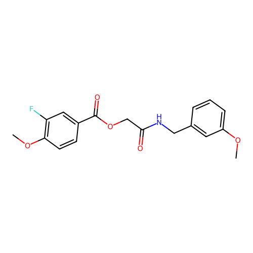 2-[(3-Methoxybenzyl)amino]-2-oxoethyl 3-fluoro-4-methoxybenzoate structure