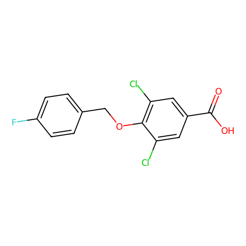3,5-dichloro-4-[(4-fluorophenyl)methoxy]benzoic Acid structure