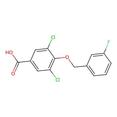 3,5-dichloro-4-[(3-fluorophenyl)methoxy]benzoic Acid structure