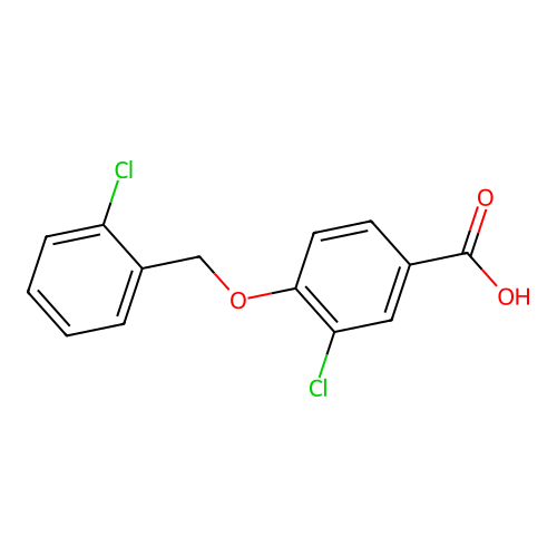 3-chloro-4-[(2-chlorophenyl)methoxy]benzoic Acid structure